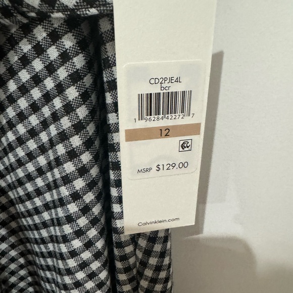 NWT CALVIN KLEIN Gingham Dress - Picture 6 of 8